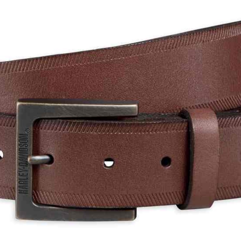 Cintura Debossed Cowhide uomo