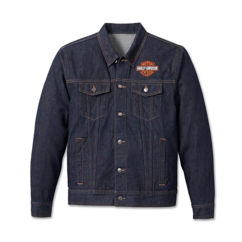 Giacca jeans H-D da uomo - Dark Indigo