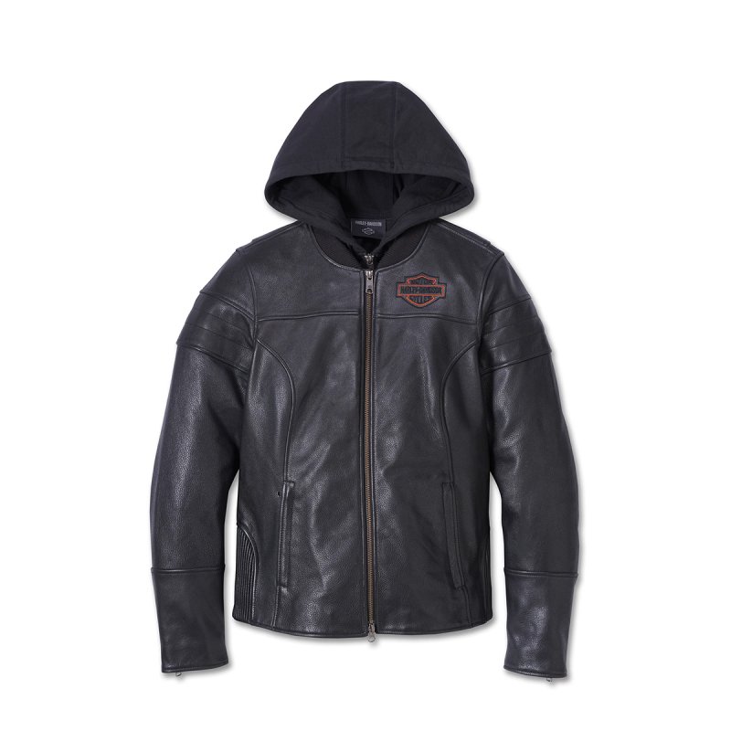 Giacca in pelle Miss Enthusiast 2.0 con interno staccabile in felpa