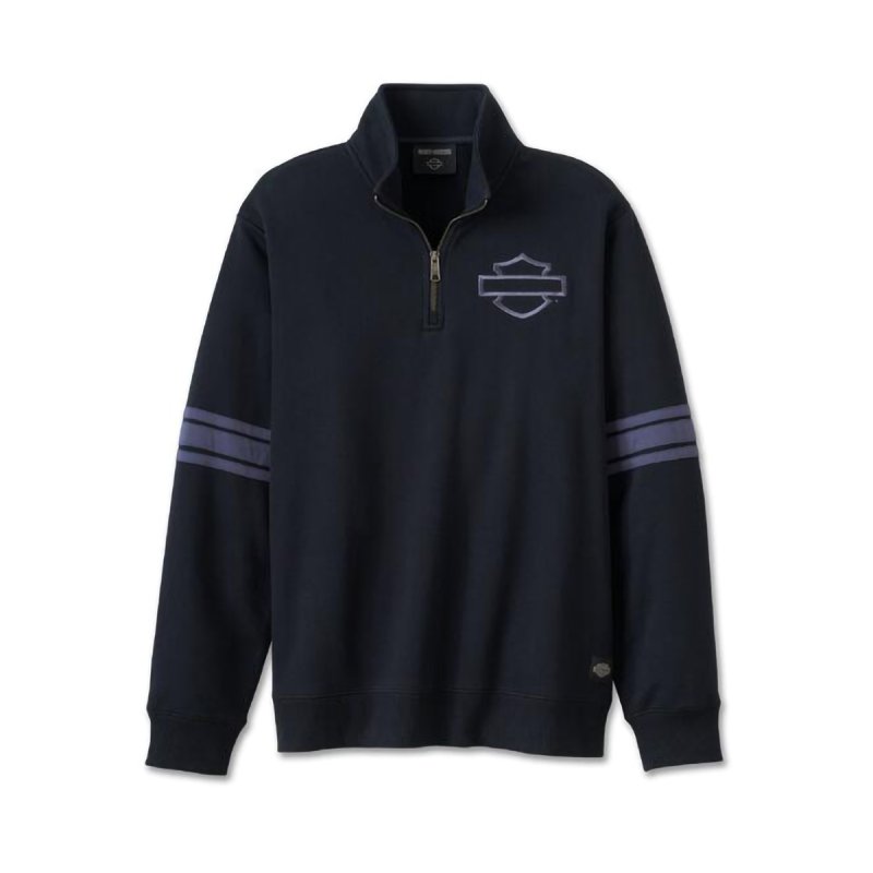 Maglia felpata black con zip corta in Edizione Limitata