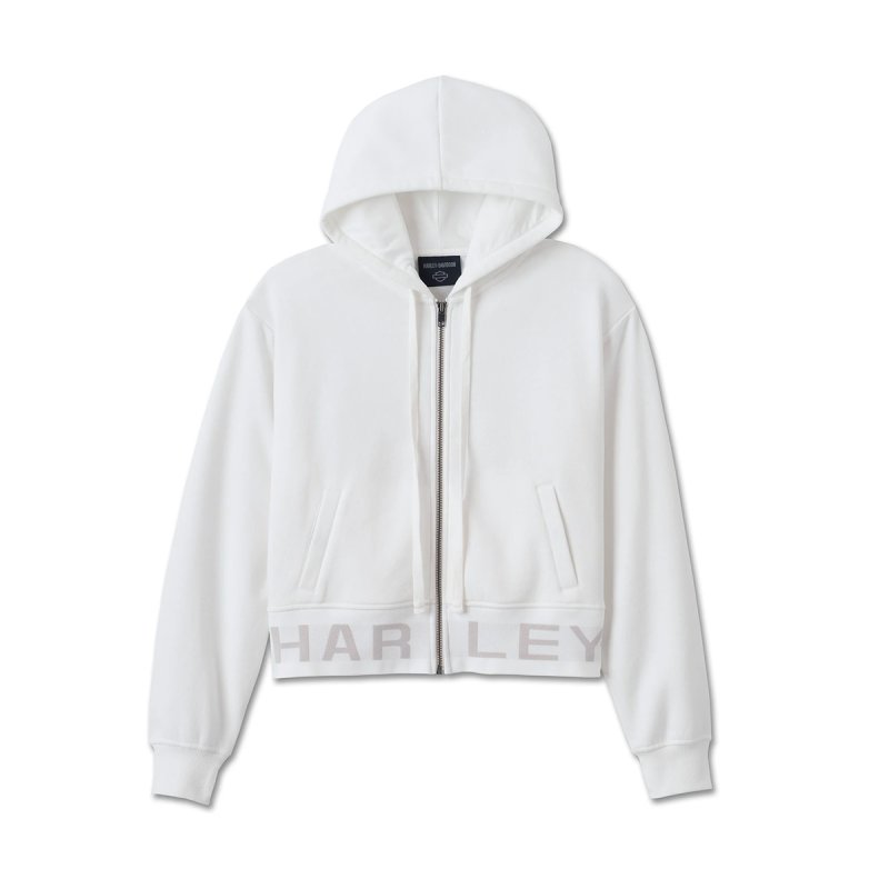 Felpa con cappuccio corta con zip anteriore tessuto medio spessore in Edizione Limitata