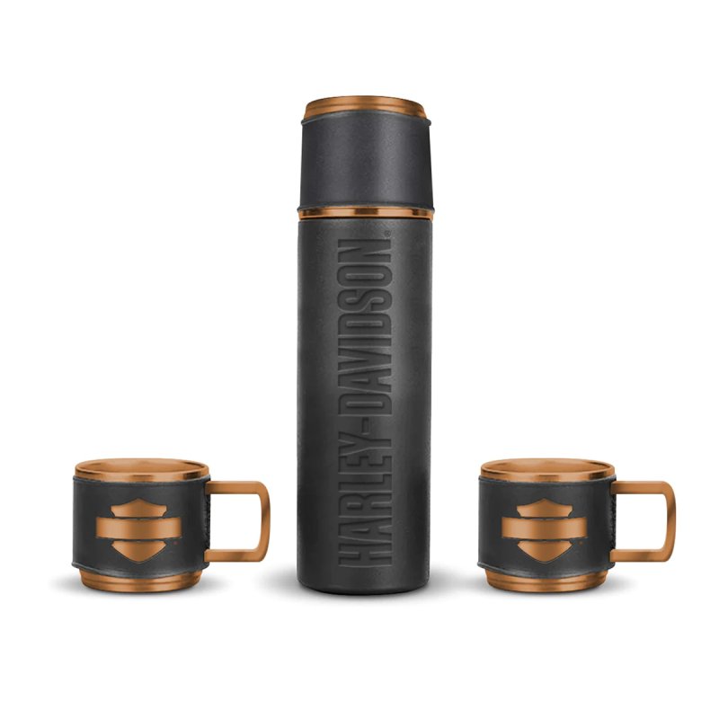 H-D Open B&S thermos and 2 Mug Set