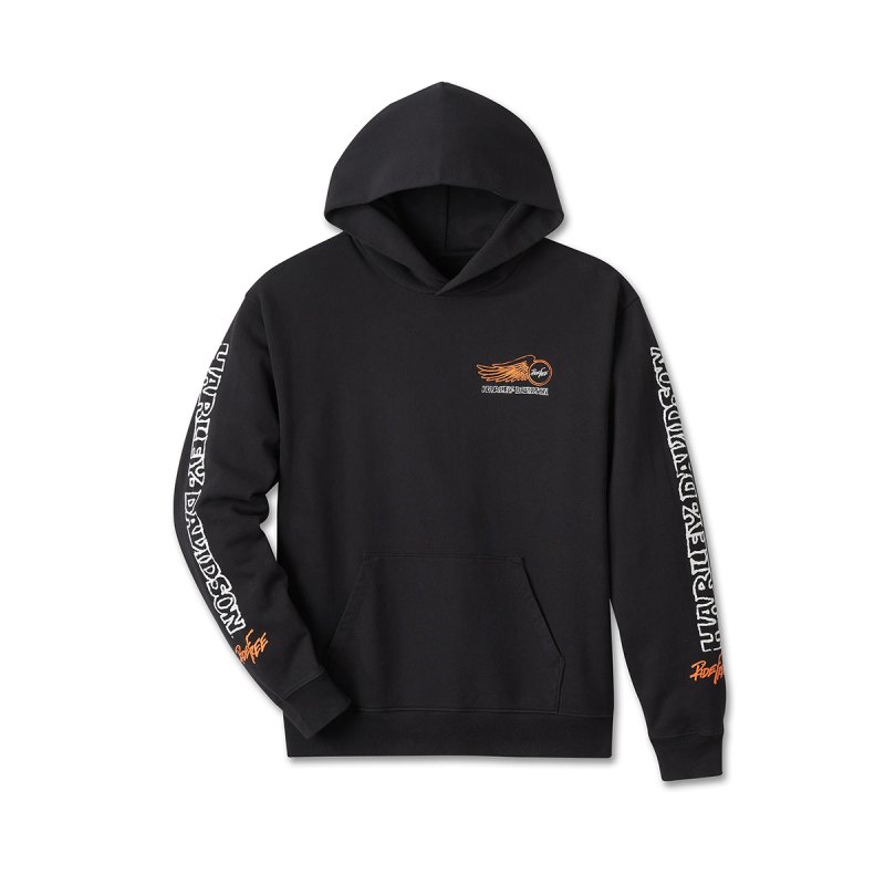 Felpa Willie G con cappuccio Winged Wheel True Black in Limited Edition