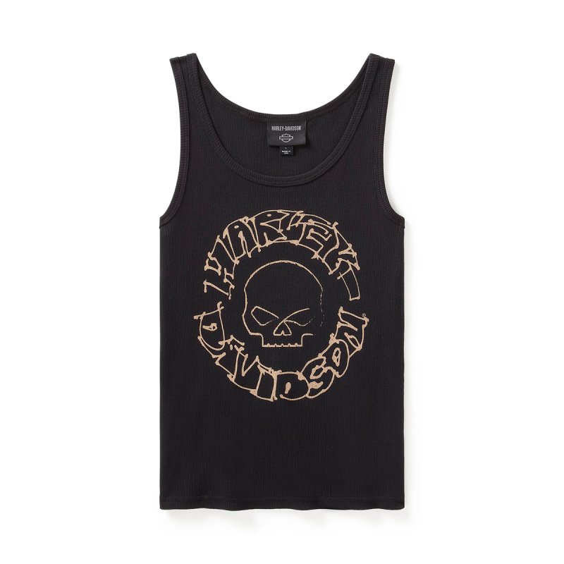 Canotta Willie G Sketchy Skull a costine True black