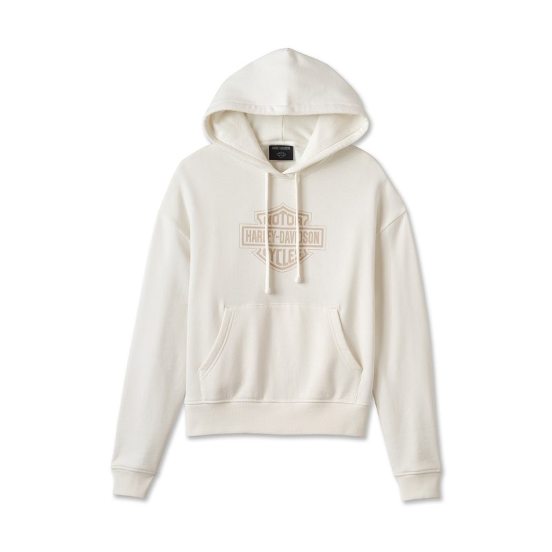 Felpa con cappuccio limited edition Oversized Washed Bar&Shield Bianco sporco