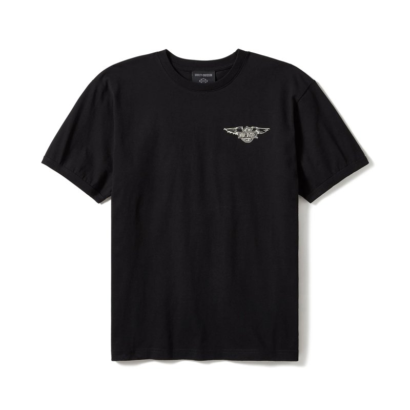 T-shirt Ringer Willie G Sketchy Bar & Shield  True Black