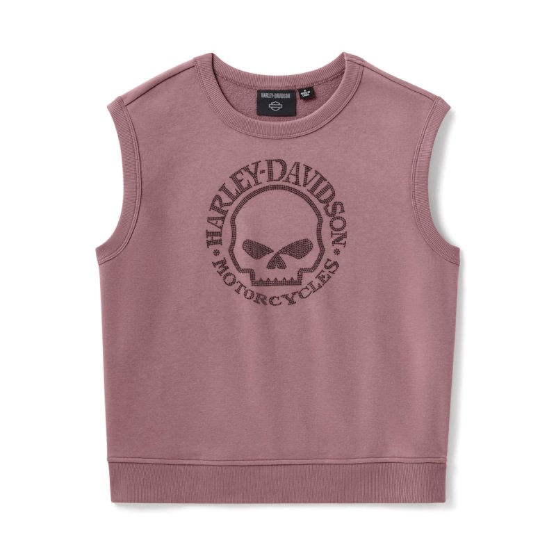 Canotta Skull pink con strass