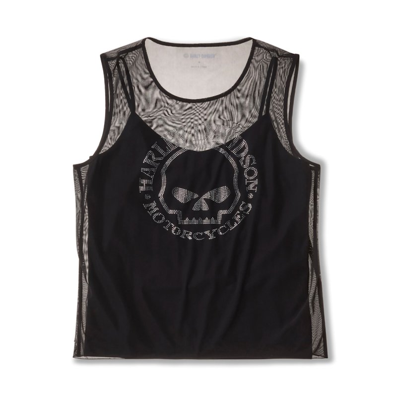 Canotta Skull black con strass