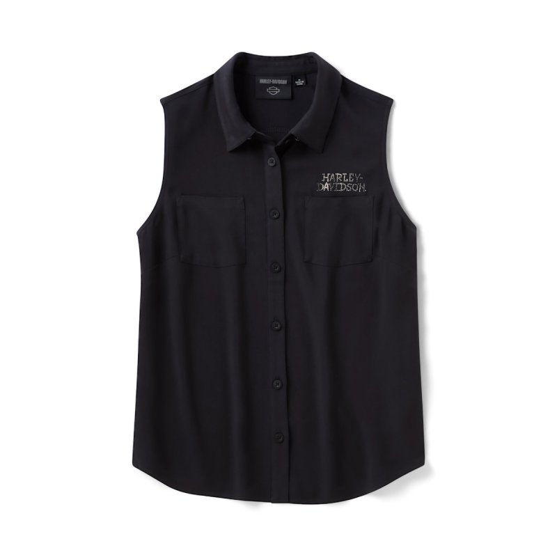 Camicia donna smanicata black
